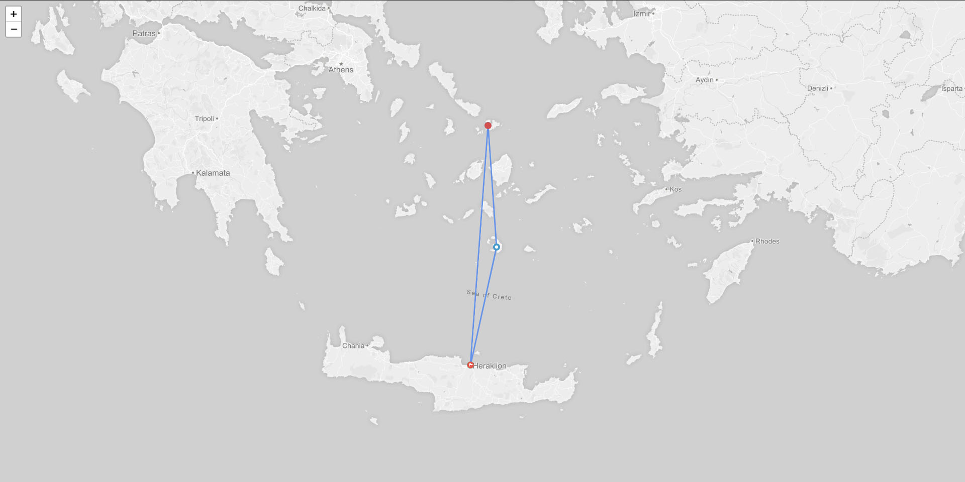 Crete / Santorini / Mykonos / Crete